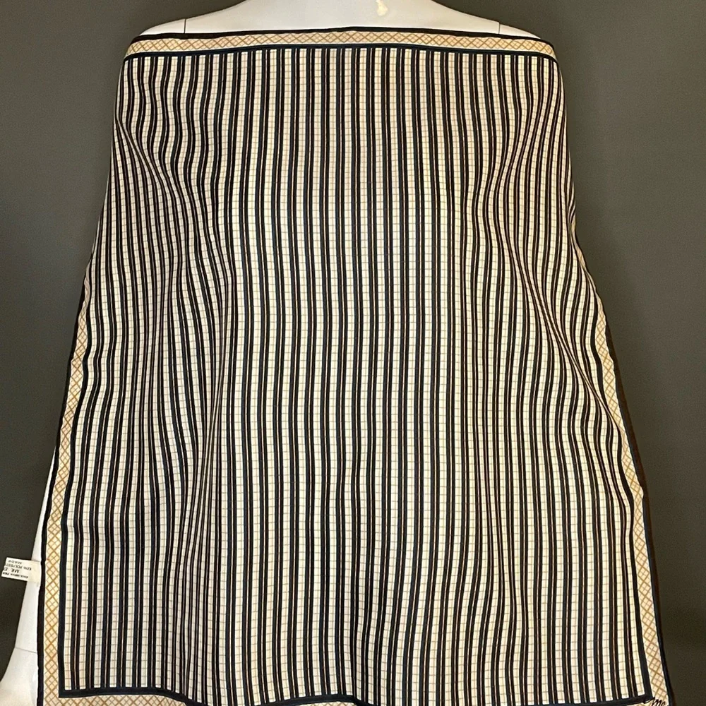 Vintage 70s Mr Emperor Striped Poly Scsrf 22 In Sq Excellent Condition